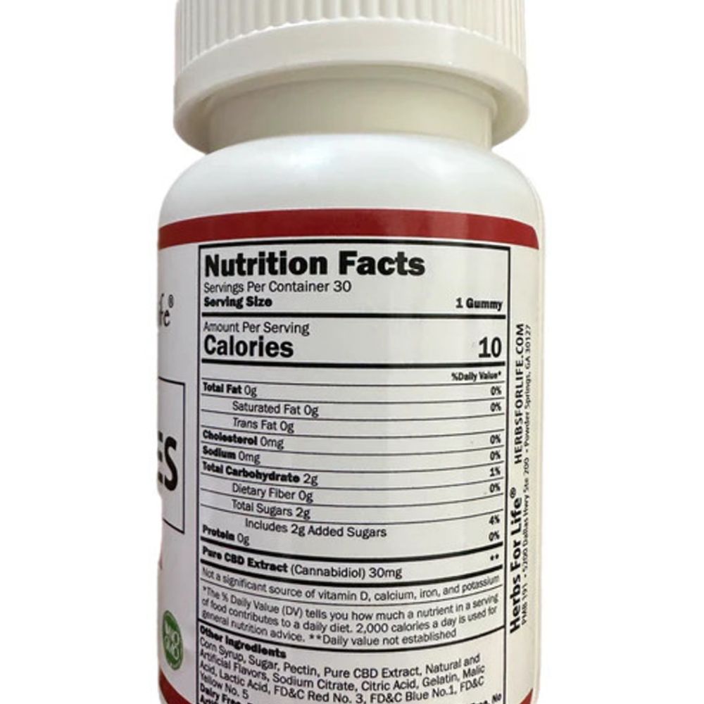 Herbs For Life CBD Gummies 30mg 900mg Ingredients.jpg