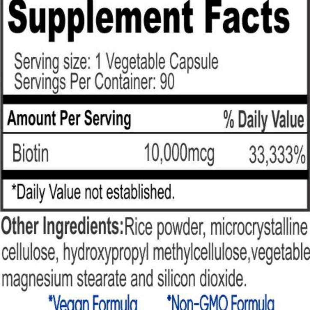 Regalabs Biotin 10,00 mcg 90 Vegetarian Capsules Ingredients.jpg