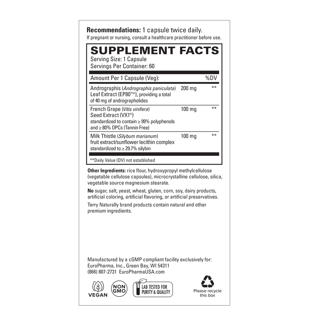 TERRY NATURALLY HEALTHY LIVER 60 Capsules Supplement Facts.png