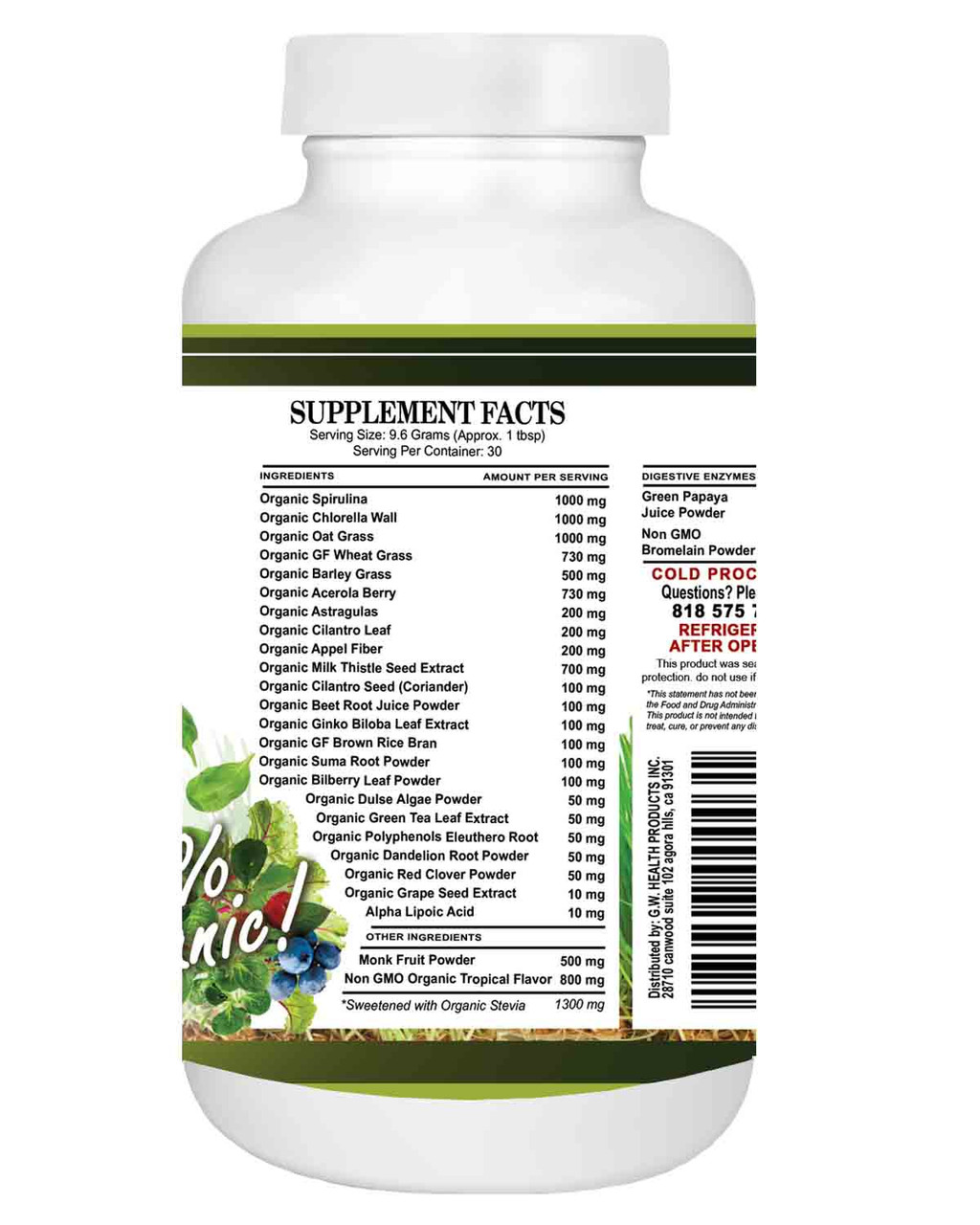 Dr. Tonys Radiant Greens Dietary Supplement